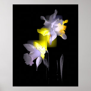 Cubist Daffodils Poster