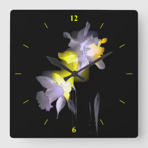 Cubist Daffodis Quadratische Wanduhr