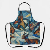Cubist Expressionist Winter Village Apron Schürze (Vorderseite)