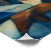 Cubist Expressionist Winter Village Poster (Ecke)