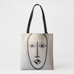 Cubist Face Art Tote Bag - Einzigartiges abstrakte Tasche