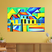 Cubist Farm Canvas Print Leinwanddruck (Insitu (Wohnzimmer))