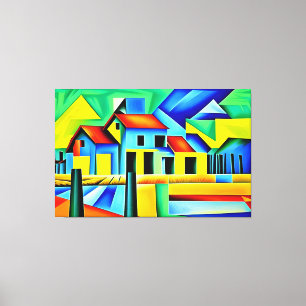 Cubist Farm Canvas Print Leinwanddruck
