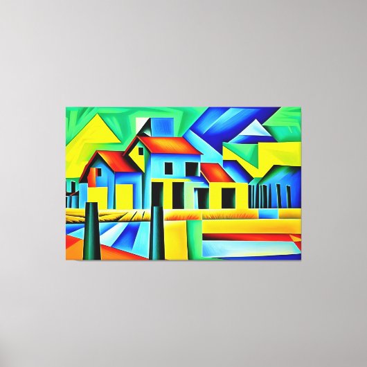 Cubist Farm Canvas Print Leinwanddruck (Vorderseite)