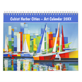 Cubist Harbor Cities – Art Calendar 2026 Kalender