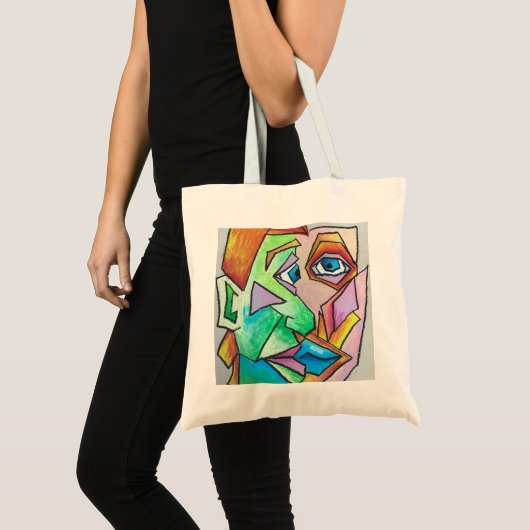 Cubist Head Tote Bag Tragetasche (Vorderseite (Produkt))