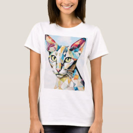 Cubist Oriental Cat Tshirt
