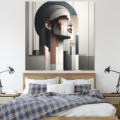 Cubist Profile Abstraction Leinwanddruck (Insitu (Schlafzimmer))
