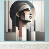 Cubist Profile Abstraction Leinwanddruck (Insitu (Holzboden))