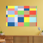 Cubist Quilt in den Frühlingsfarben Leinwanddruck (Insitu (Wohnzimmer))