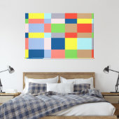 Cubist Quilt in den Frühlingsfarben Leinwanddruck (Insitu (Schlafzimmer))