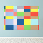 Cubist Quilt in den Frühlingsfarben Leinwanddruck (Insitu (Holzboden))