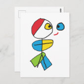 Cubist Stickman Postkarte (Vorne/Hinten)