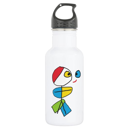 Cubist Stickman Trinkflasche (Vorderseite)