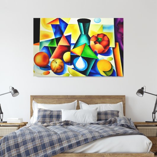 Cubist Still Life Canvas Print Leinwanddruck (Insitu (Schlafzimmer))