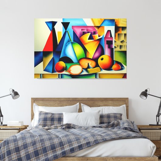 Cubist Still Life Canvas Print Leinwanddruck (Insitu (Schlafzimmer))