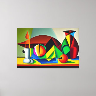 Cubist Still Life Canvas Print Leinwanddruck