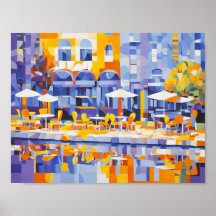 Cubist Street Café mit Arches