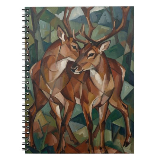 Cubist Style Reindeer Notebook Notizblock (Vorderseite)