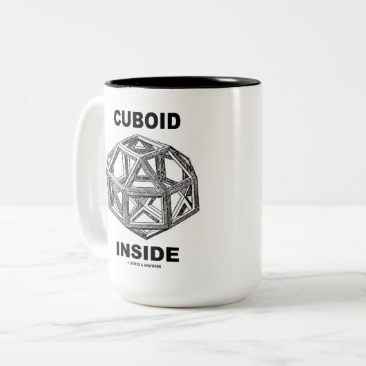 Cuboid Inside (Rhombicuboctahedron) Zweifarbige Tasse (Vorderseite Links)