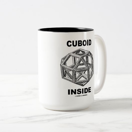 Cuboid Inside (Rhombicuboctahedron) Zweifarbige Tasse (VorderseiteRechts)