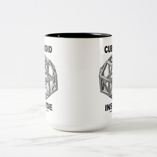 Cuboid Inside (Rhombicuboctahedron) Zweifarbige Tasse (Mittel)