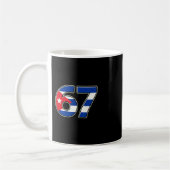 Cuby Flagge Nummer 67 Geburtsjahr Kaffeetasse (Links)