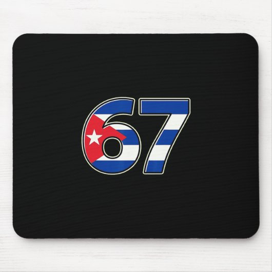 Cuby Flagge Nummer 67 Geburtsjahr Mousepad (Vorne)