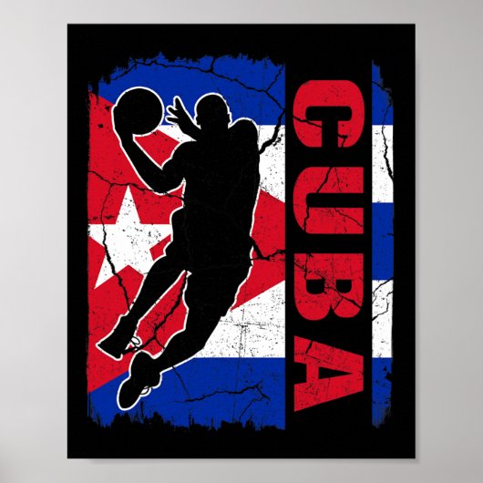Cubyn Bysketbyll Player Cuby Flag Bysketbyll Fans Poster (Vorne)