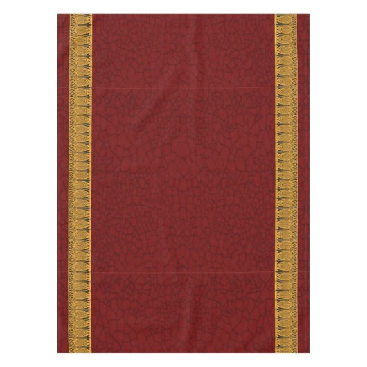 Cucamonga Tischdecke-Kastanienbraun und Gold Tischdecke (Vorderseite)