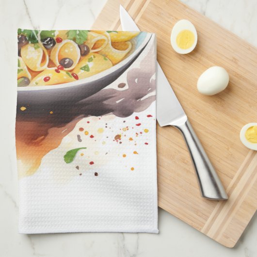 Cucina Italiana: Künstlerisch italienisch Geschirrtuch (Viertel Falte)