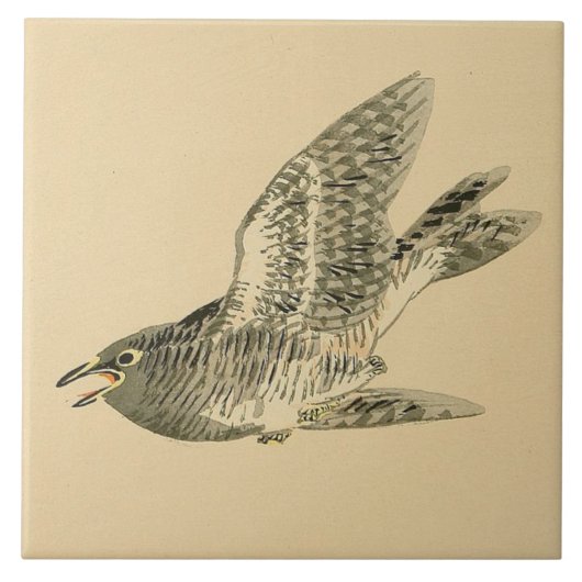 Cuckoo (japanische Kunst) (von Kono Bairei) Fliese (Vorderseite)
