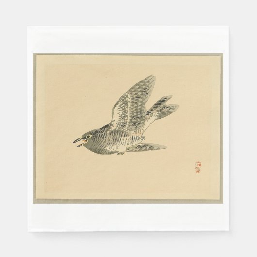 Cuckoo (japanische Kunst) (von Kono Bairei) Serviette (Vorderseite)