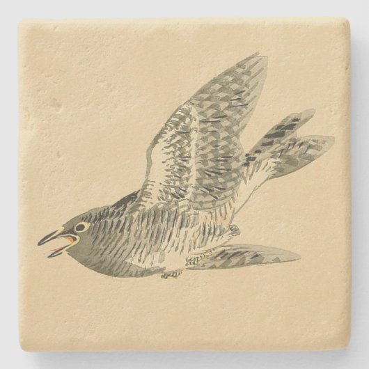 Cuckoo (japanische Kunst) (von Kono Bairei) Steinuntersetzer (Vorderseite)
