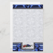 Cuckoo Wasp Blue Briefpapier (Vorne/Hinten)