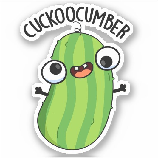 Cuckoocumber Funny Veggie Cucumber Pub Aufkleber (Vorderseite)