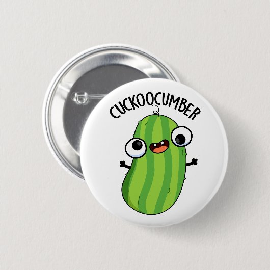Cuckoocumber Funny Veggie Cucumber Pub Button (Vorne & Hinten)