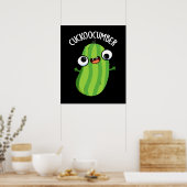Cuckoocumber Funny Veggie Cucumber Pun Dark BG Poster (Küche)