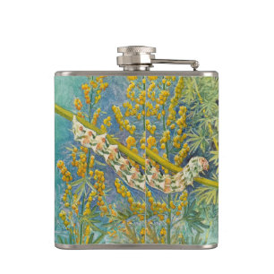 Cucullia Absinthii Wormwood Raupe Flachmann