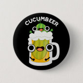 Cucum beer Funny Beer Pun Dark BG Button (Vorderseite)