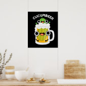 Cucum beer Funny Beer Pun Dark BG Poster (Küche)