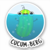 Cucum-berg Funny Cucumber Pun Aufkleber (Vorderseite)