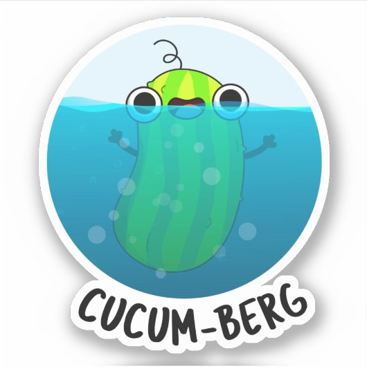 Cucum-berg Funny Cucumber Pun Aufkleber (Vorderseite)