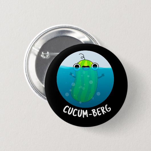 Cucum berg Funny Cucumber Pun Dark BG Button (Vorne & Hinten)