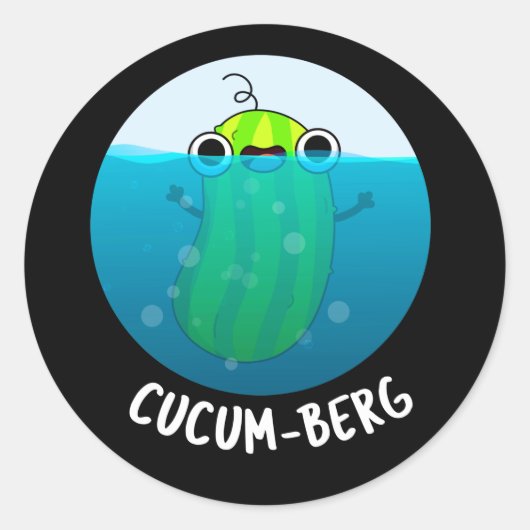 Cucum berg Funny Cucumber Pun Dark BG Runder Aufkleber (Vorderseite)