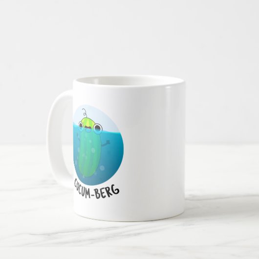 Cucum-berg Funny Cucumber Pun Kaffeetasse (Vorderseite Links)