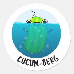 Cucum-berg Funny Cucumber Pun Runder Aufkleber
