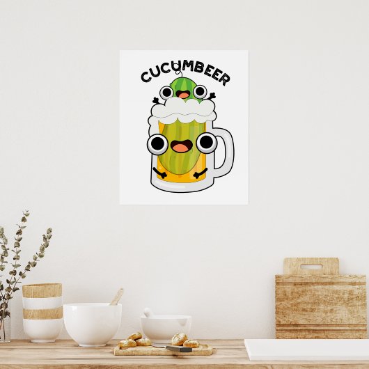 Cucum bier Funny Beer Pun Poster (Küche)