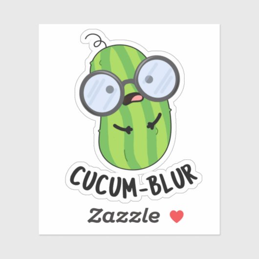 Cucum-blur Funny Veggie Cucumber Pun Aufkleber (Blatt)