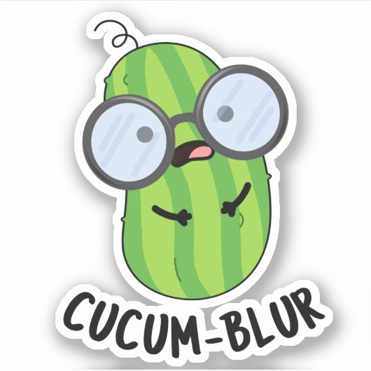 Cucum-blur Funny Veggie Cucumber Pun Aufkleber (Vorderseite)